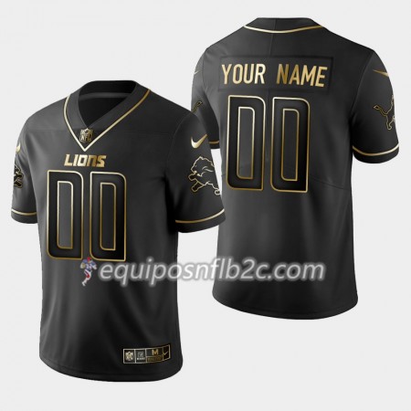 Camiseta Hombre NFL Detroit Lions Personalizar Nike Negro Golden Edition Camiseta Hombre NFL Detroit Lions Personalizar Nike Negro Golden Edition